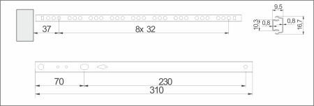 картинка Направляющая шариковая L-310 h=17 AKS A от магазина SEFI
