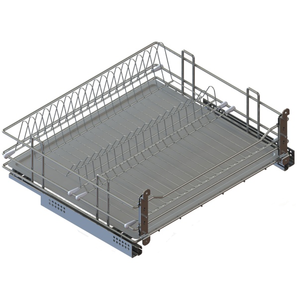 картинка Выдвижная сушка для посуды QUADRO, на фасад 900 мм, цвет - хром от магазина SEFI