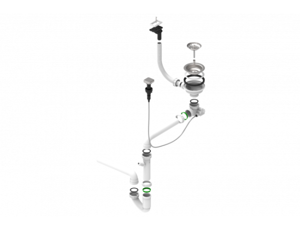 картинка Одинарный сифон 114-HPV-POPUP LINE MAXIM горизонтальный с переливом, от магазина SEFI