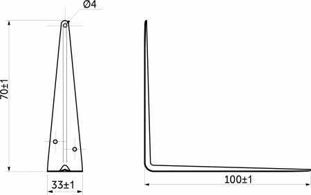 картинка Полкодержатель мет. 100*70 черный AKS от магазина SEFI