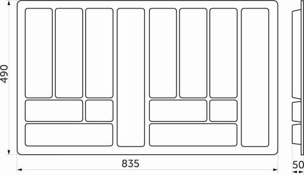 картинка Вкладыш для столовых приборов 900 COMFORT (835*490), металлик РП от магазина SEFI