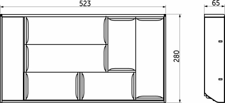 картинка Вкладыш 30/550 шуфлядный металлический Organizer нержавеющая сталь (523*280*65) AKS от магазина SEFI