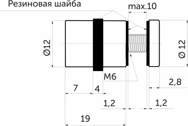 картинка Крепление стеклянной полки мет. одинарный хром AKS от магазина SEFI