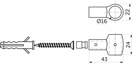 картинка Держатель ретро, труба d16 хром AKS от магазина SEFI