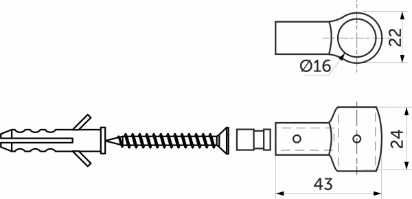 картинка Держатель ретро, труба d16 хром AKS от магазина SEFI