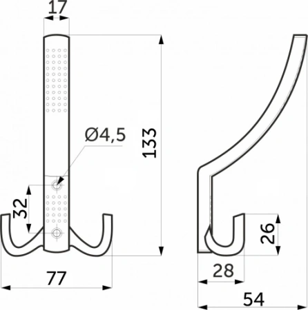 картинка Крючок меб. трехрожковый мет. WP11 черный GRIDLI от магазина SEFI