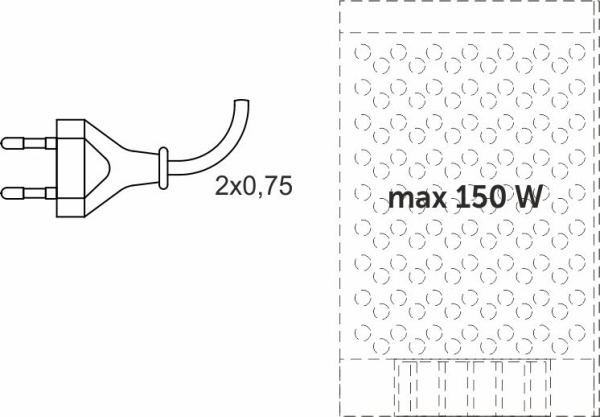 картинка Шнур соединительный, с вилкой для трансформаторов мощностью до 150Вт/250Вт, 1,8м 2х0,75 белый, ЭРА от магазина SEFI