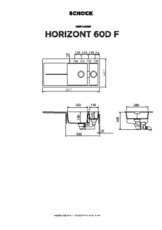 картинка Кухонная мойка SCHOCK HORIZONT 60D F CRISTADUR магнолия от магазина SEFI