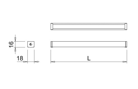 картинка Светильник светодиодный Twig, 4,08Вт, 12В, свет холодный алю, 860х18х16мм от магазина SEFI