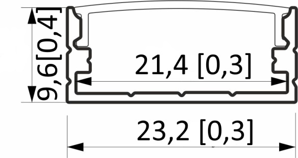 картинка Профиль алюминиевый накладной SIRIUS-2310M с экраном, цвет алюминий, 2м, AKS от магазина SEFI