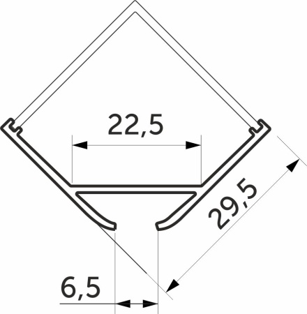 картинка Профиль алюминиевый угловой/подвесной ORION-GREAT 3030Q с экраном квадрат, цвет алюминий, 2м, AKS от магазина SEFI