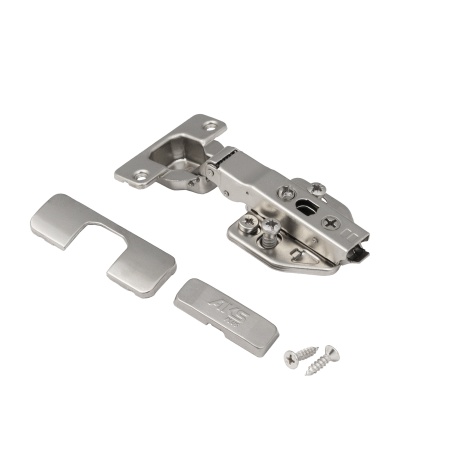 картинка Петля накладная с доводчиком 48мм h3 clip-on AKS PLUS 3D (еврошурупы, заглушки) магазин SEFI являющийся официальным дистрибьютором в России  картинка Петля накладная с доводчиком 48мм h3 clip-on AKS PLUS 3D (еврошурупы, заглушки) от магазина SEFI