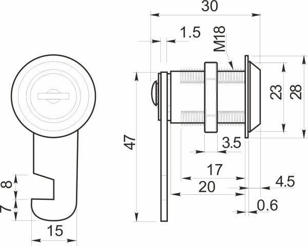 картинка Замок для распашной двери механический 103-20 AKS магазин SEFI являющийся официальным дистрибьютором в России  картинка Замок для распашной двери механический 103-20 AKS от магазина SEFI