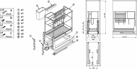 картинка Выдвижная корзина-карго 300 FLAT LINE крепл.нижнее, хром AKS от магазина SEFI