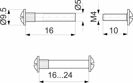 картинка Стяжка межшкафная d5 М4х16 (уп/1тыс.шт) AKS от магазина SEFI
