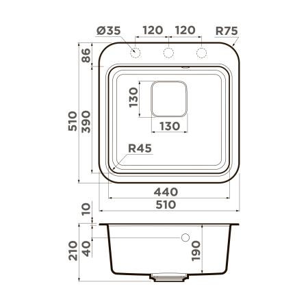 картинка Omoikiri Tasogare 51-BL Artgranit/черный от магазина SEFI