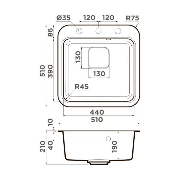 картинка Omoikiri Tasogare 51-BL Artgranit/черный от магазина SEFI