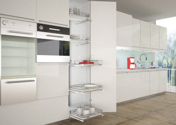 картинка Выдвижная корзина с дном из МДФ, плоский пруток 560-568*500*160, Infinity line от магазина SEFI