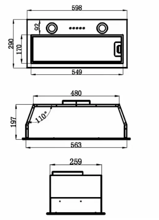 картинка Встраиваемая вытяжка MAUNFELD THAMES 601M белый от магазина SEFI
