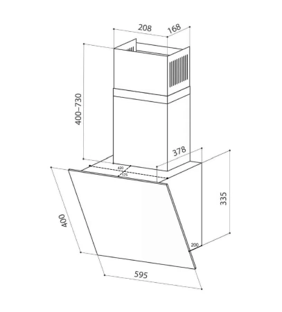 картинка Наклонная Вытяжка LEX Touch 600 Ivory Light Белый антик от магазина SEFI