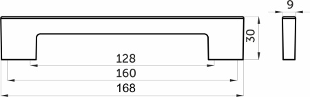 картинка Ручка меб. скоба пластик. PS36/C36 128/160 черный матовый AKS от магазина SEFI