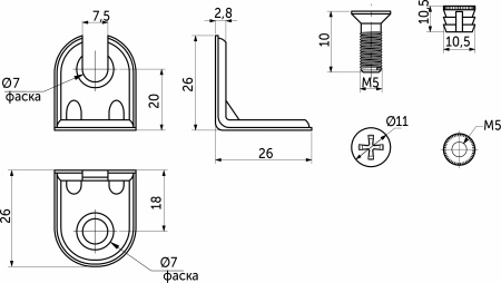 картинка Стяжка угловая 2.16Д (стяжка+2винта+2гайки) (уп/1тыс.шт) AKS магазин SEFI являющийся официальным дистрибьютором в России  картинка Стяжка угловая 2.16Д (стяжка+2винта+2гайки) (уп/1тыс.шт) AKS от магазина SEFI