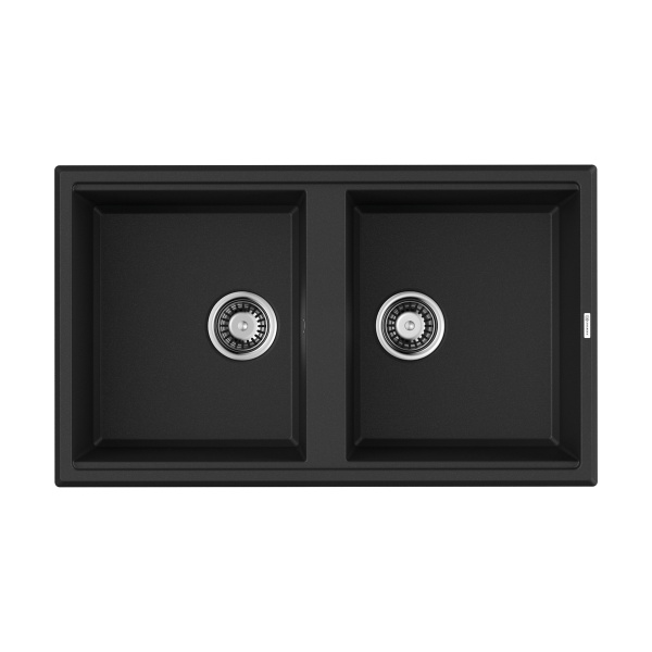 картинка Мойка Omoikiri Tedori 86-2-BL Tetogranit/черный от магазина SEFI