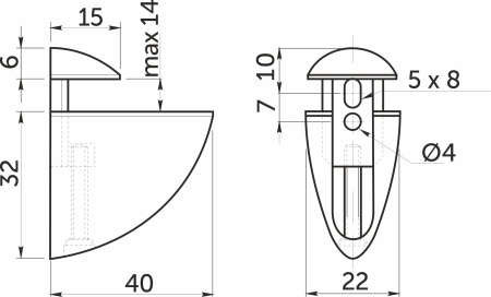 картинка Полкодержатель PELIKAN мини мат. хром AKS магазин SEFI являющийся официальным дистрибьютором в России  картинка Полкодержатель PELIKAN мини мат. хром AKS от магазина SEFI