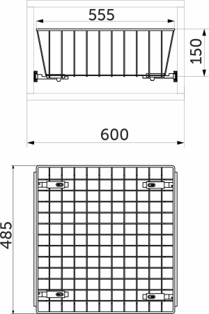 картинка Выдвижная корзина для белья 600 (555*485*150) б/н, белый WIEXPOL от магазина SEFI