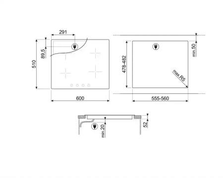 картинка Индукционная варочная панель Smeg SI364BM от магазина SEFI