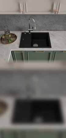 картинка Мойка Rivelato LUMO 6550 1-чаш 650*500 Черный 502 от магазина SEFI