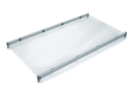 картинка Полка Elegance стационарная из стекла с хромированным бортом 564*440*60 от магазина SEFI