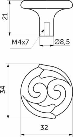 картинка Ручка меб. кнопка мет. DECORA античный никель, AKS магазин SEFI являющийся официальным дистрибьютором в России  картинка Ручка меб. кнопка мет. DECORA античный никель, AKS от магазина SEFI