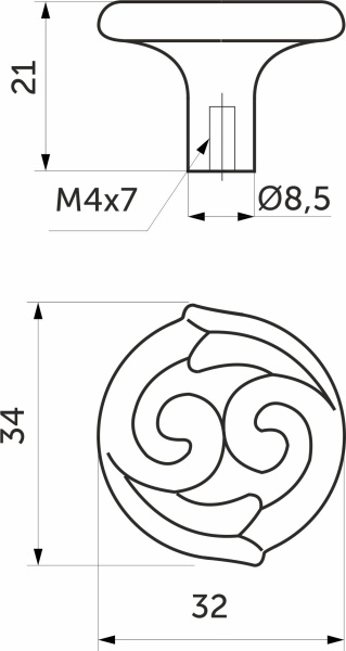 картинка Ручка меб. кнопка мет. DECORA античный никель, AKS магазин SEFI являющийся официальным дистрибьютором в России  картинка Ручка меб. кнопка мет. DECORA античный никель, AKS от магазина SEFI