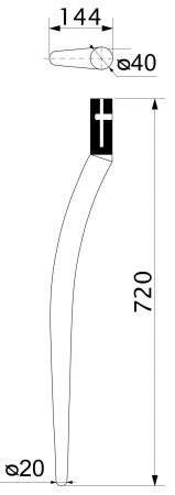картинка Опора меб. гнутая d40 h- 720 без гайки хром AKS от магазина SEFI