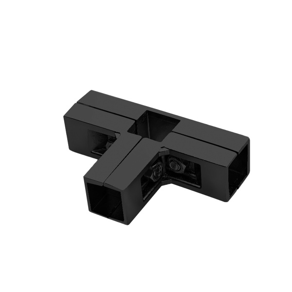 картинка Соединитель 4-х труб угловой для квадр. трубы 25*25 QUADRO, черный AKS магазин SEFI являющийся официальным дистрибьютором в России  картинка Соединитель 4-х труб угловой для квадр. трубы 25*25 QUADRO, черный AKS от магазина SEFI