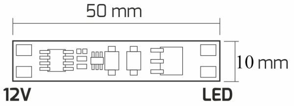 картинка Выключатель встраиваемый в профиль, на взмах, с диммированием, 12/24V, 60W/120W, AKS от магазина SEFI