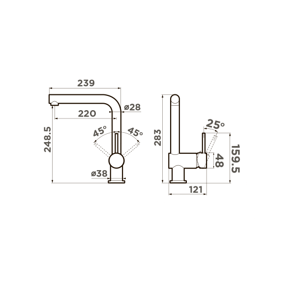 картинка Смеситель Omoikiri Tanigawa-BN латунь/нержавеющая сталь от магазина SEFI