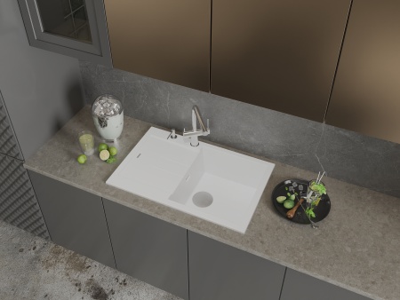 картинка Мойка Rivelato LUMO 7850 1-чаш 780*500 Молоко 102 от магазина SEFI