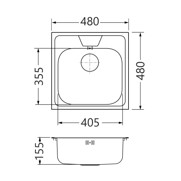 картинка Мойка ALVEUS GENESIS ALLUX 70 LEI-90 480х480 в комплекте с сифоном 1130550 от магазина SEFI
