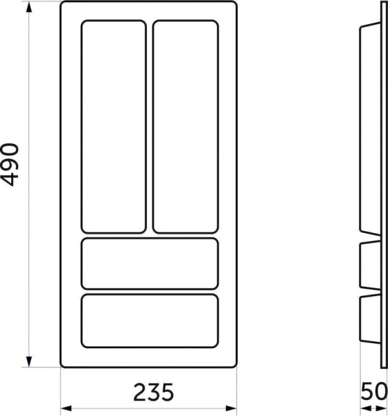 картинка Вкладыш для столовых приборов 300 COMFORT (235*490), белый РП магазин SEFI являющийся официальным дистрибьютором в России  картинка Вкладыш для столовых приборов 300 COMFORT (235*490), белый РП от магазина SEFI