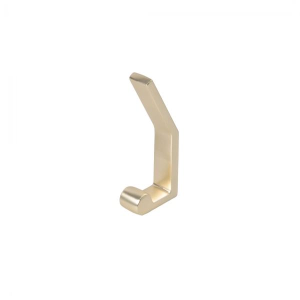 картинка Крючок меб. двухрожковый мет. PEROLA брашированное золото AKS магазин SEFI являющийся официальным дистрибьютором в России  картинка Крючок меб. двухрожковый мет. PEROLA брашированное золото AKS от магазина SEFI