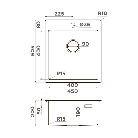 картинка Мойка Omoikiri Amadare 45-IN нерж. сталь/нержавеющая сталь от магазина SEFI