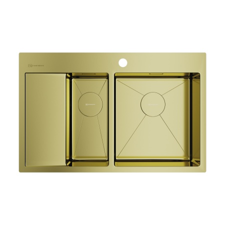 картинка Omoikiri Akisame 78-2-R-LG нерж. сталь/светлое золото от магазина SEFI