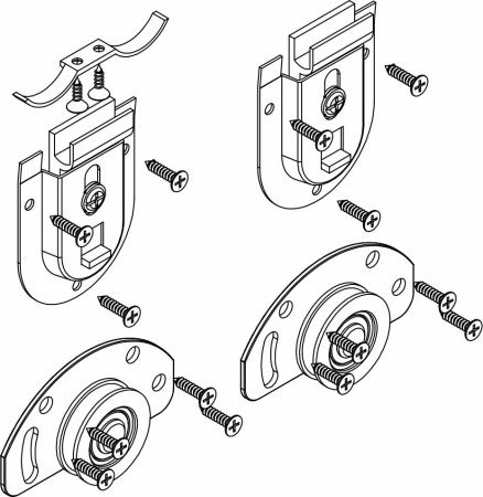 картинка Комплект FAST для 1 раздвижной двери Laguna 50 кг (ролики верх и низ, стопор, саморезы) от магазина SEFI