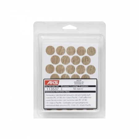 картинка Заглушка самоприлипающая к эксцентрику дуб сонома (PC 2138) (1л=32шт) Pacific от магазина SEFI