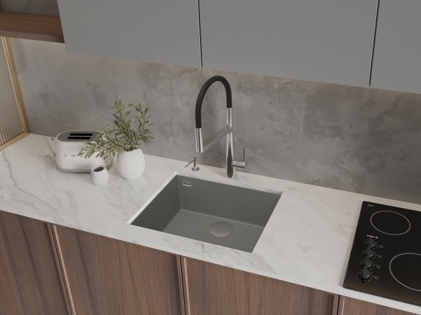 картинка Мойка Rivelato STRIA 6053 1-чаш 600*440 Титан 802 от магазина SEFI