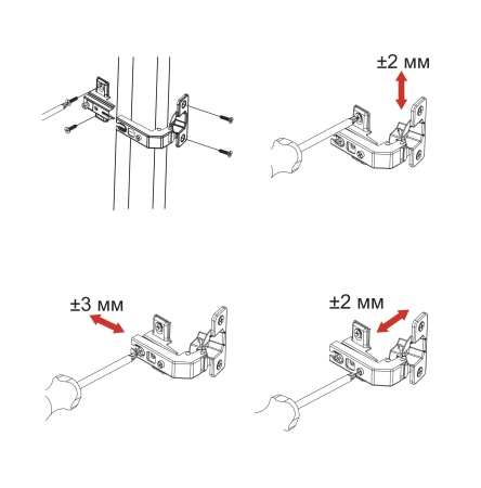 картинка Петля под фальшпанель 90° с пружиной 45мм h6 slide-on AKS (еврошурупы) короткое плечо от магазина SEFI