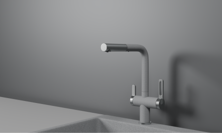 картинка Смеситель Granula GR-8170, БАЗАЛЬТ, с выдвижным изливом от магазина SEFI