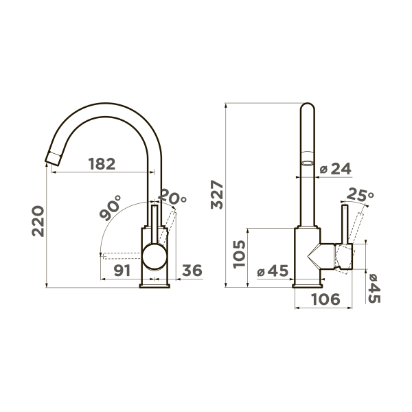 картинка Смеситель Omoikiri Shinagawa-P-BL латунь/черный от магазина SEFI
